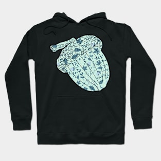 Teal Nature Autumnal Pattern Hoodie